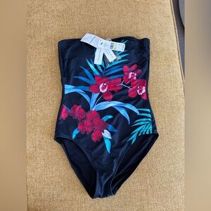 Tommy Bahama One Piece - Black with Red and Blue Floral